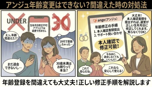 アンジュ年齢変更はできない？間違えた時の対処法と手順