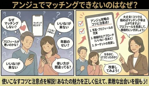 アンジュでマッチングできないのはなぜ？使いこなすコツと注意点