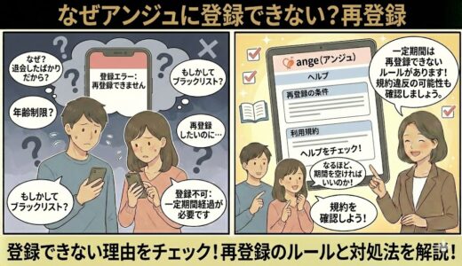なぜアンジュに登録できない？再登録できるまでの待機期間と注意点まとめ