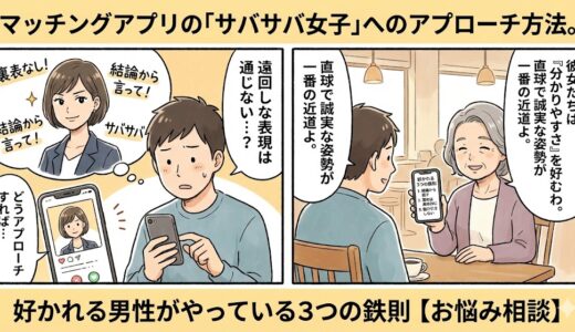 マッチングアプリの「サバサバ女子」へのアプローチ方法。好かれる男性がやっている3つの鉄則