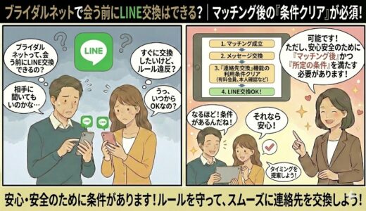 ブライダルネットで会う前にLINE交換はできる？注意点と実際の体験談