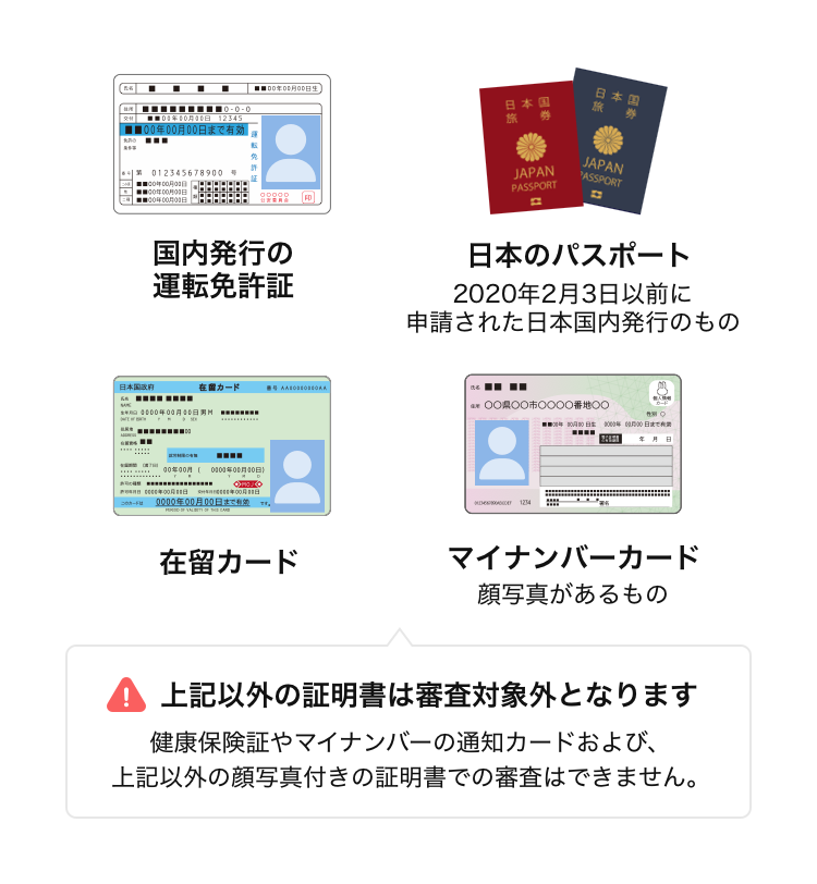 Omiaiの登録時に使う証明書一覧