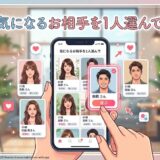 withアプリで気になる相手を選ぶ方法の説明（AI生成イメージ）