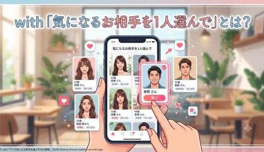withアプリで気になる相手を選ぶ方法の説明（AI生成イメージ）