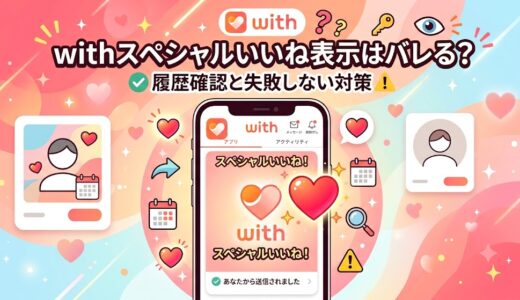 マッチングアプリ「with」のスペシャルいいね機能に関する疑問を解決する、可愛らしいイラストのアイキャッチ画像（AI生成イメージ）