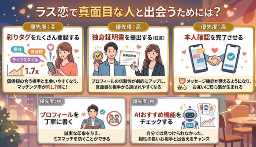 ラス恋に真面目な人が多い理由とは？失敗しない出会い方と対策