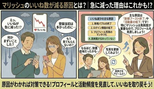 マリッシュのいいね数が減る4つの原因！「0」になる仕組みと間違えた時の対処法（取り消し不可）