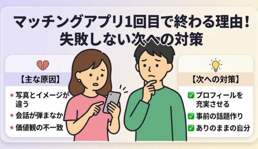 マッチングアプリ1回目で終わる理由！失敗しない次への対策