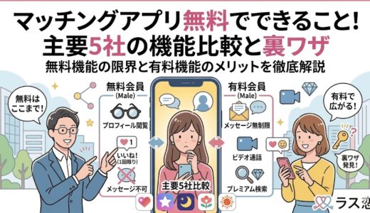 マッチングアプリ無料でできること！主要5社の機能比較と裏ワザ
