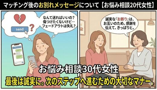 マッチング後のお別れメッセージについて【お悩み相談20代女性】