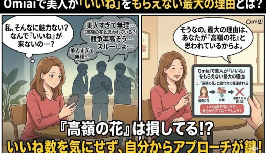 Omiaiで美人が「いいね」をもらえない最大の理由｜自分のいいね数は確認不可に！