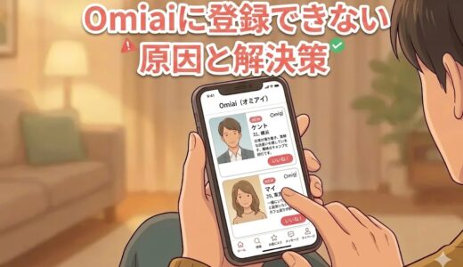 「Omiaiに登録できない原因と解決策」のアイキャッチ画像（AI生成イメージ）