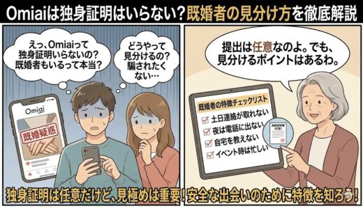 Omiaiは独身証明はいらない？既婚者の見分け方を徹底解説