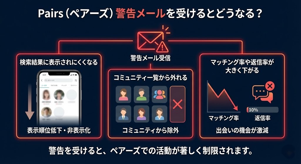 ペアーズの警告メールのを受けた場合の説明