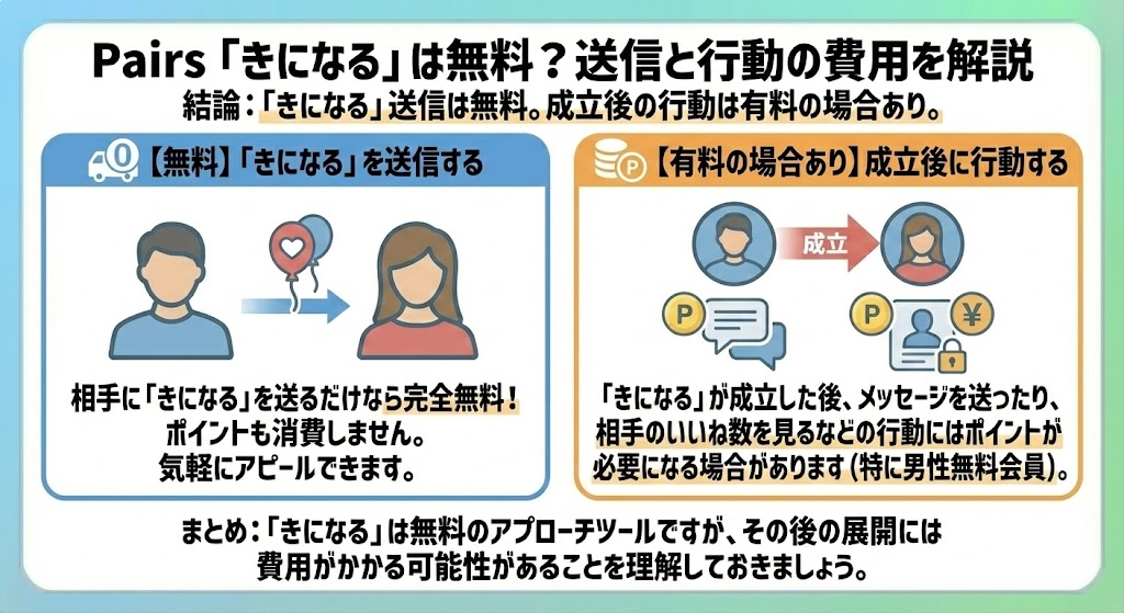 ペアーズのきになる機能を説明した図解