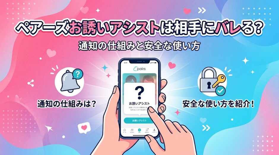 ペアーズ『お誘いアシスト』の通知と安全な使い方の解説画像（AI生成イメージ）