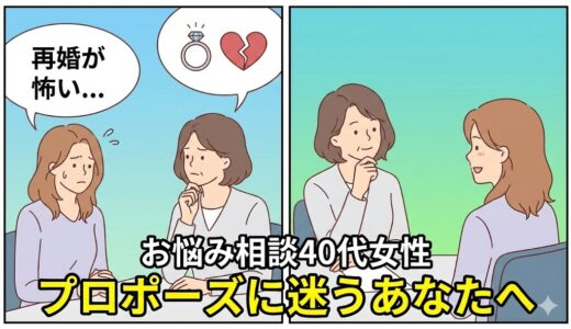 再婚が怖い離婚後のプロポーズに迷う【お悩み相談40代女性】