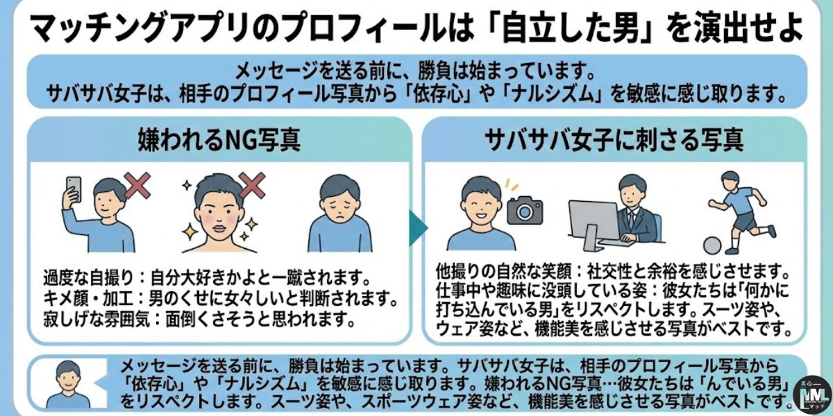 サバサバ女子へのアプローチ方法を具体的に説明した図解