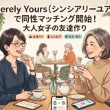 シンシアリーユアーズの同性マッチングで友達作りを楽しむ大人女子のアイキャッチ画像（AI生成イメージ）