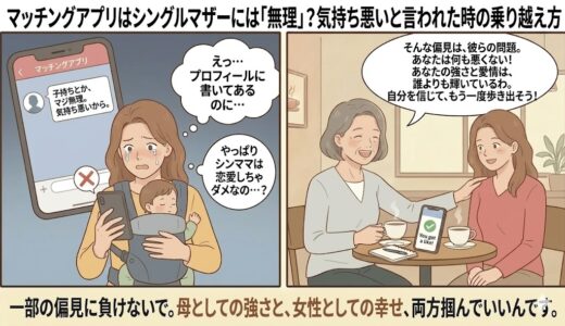 マッチングアプリはシングルマザーには「無理」？気持ち悪いと言われた時の乗り越え方