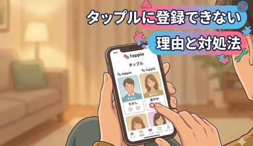 「タップルに登録できない理由と対処法」のアイキャッチ画像（AI生成イメージ）