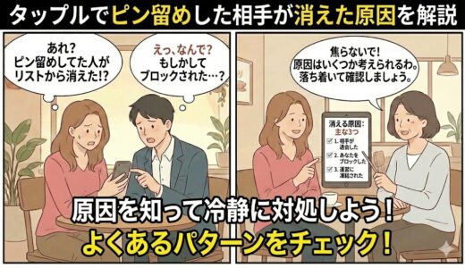 タップルでピン留めした相手が消えた原因を解説