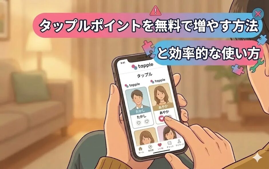 タップルポイントを無料で増やす方法と効率的な使い方のアイキャッチ画像（AI生成イメージ）
