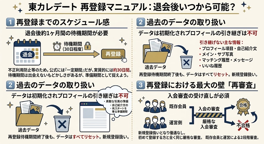 東カレデート再登録マニュアル図解