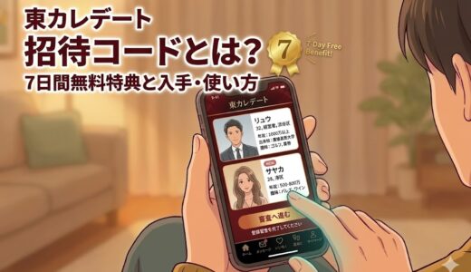 東カレデートの招待コードの入手方法や7日間無料特典の使い方を解説する記事のアイキャッチ画像（AI生成イメージ）