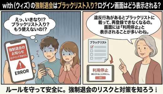 with（ウィズ）の強制退会はブラックリスト入り？ログイン画面はどう表示される？