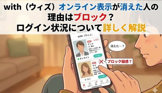 with（ウィズ）オンライン表示が消えた理由はブロック？ログイン状況の仕様と見分け方
