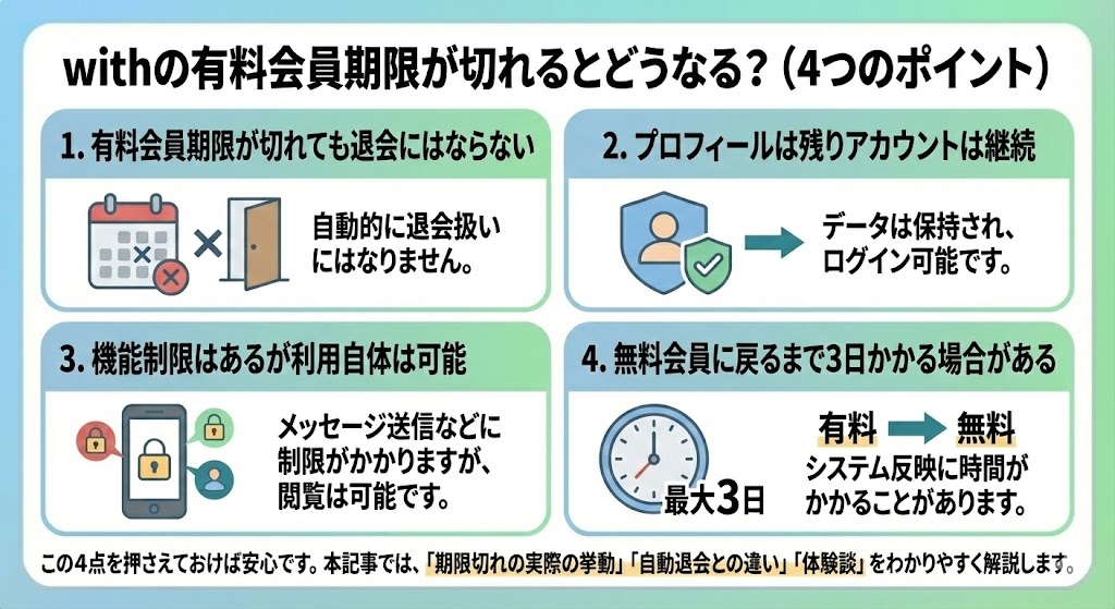 withの有料会員期限が切れた場合を説明した図解