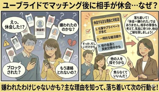 ユーブライドでマッチング後に相手が休会した？考えられる理由とブロックとの違い